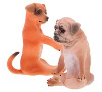 KOMBIUDA 2pcs Realistic Small Dog Figurines Plastic Model Toys for Desktop Decoration and Park Display, Lightweight with Good Workmanship, Lifelike Puppy Ornaments for Boys and Girls