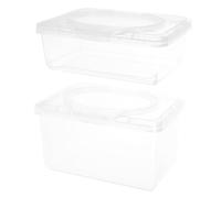 KOMBIUDA 2pcs Refillable Wipes Box Flip-top Dispenser with Lid for Wipes Storage and Easy Access - Pp Material for Home Office Use