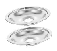 KOMBIUDA 2pcs Replacement Drip Pans for Gas Stove and Barbecue Grill, Iron Oil Catch Trays with Easy Installation, Universal Kitchen Accessory for Catching Drippings