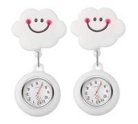 KOMBIUDA 2pcs Retractable Silicone Nurse Pocket Watches with Stable Cloud Shape Design, Lovely and Chic Hanging Chest Watches for Nurses, for Use and Exams
