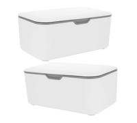 KOMBIUDA 2pcs Reusable Wipe Containers with Dustproof Lid Portable Refillable Wipes Dispenser Boxes for Home Travel Lightweight Storage Organizer for Bathroom Office Stroller Kitchen