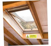 KOMBIUDA 2pcs Self Adhesive Low Ceiling Warning Signs Safety Decals for Home Office Factory Mind Your Head Caution Wall Decor