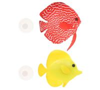 KOMBIUDA 2pcs Silicone Fish Aquarium Fake Fish Ornament Assorted Color Absorbs Natural Light Luminous Aquarium Decoration for Tank Landscaping