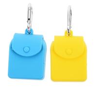 KOMBIUDA 2pcs Silicone Key Storage Bags with Hook Portable Coin Purse and Earphone Holder Durable Multi Functional Item Organizer for Travel Backpack Wall Hanging