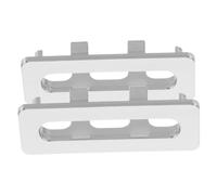 KOMBIUDA 2pcs Sink Overflow Cover in Silver Plastic with Rectangle Shape, Easy Installation and Universal Fit for Kitchen and Bathroom Wash Basin Drain Hole Protection