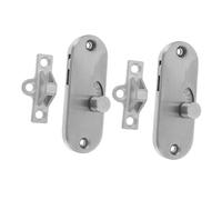 KOMBIUDA 2pcs Sliding Door Lock Latch for Barn Doors Gate Latch for Fence Aluminum Alloy Privacy Lock with Smooth Sliding Action and Crack-Resistant Stainless Steel