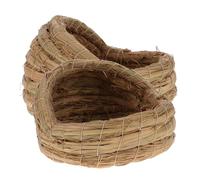 KOMBIUDA 2pcs Straw Woven Chicken Nest Box Small Sleeping Hut Outdoor Hen House for Egg Laying Backyard Poultry Comfortable Multi-functional Coop