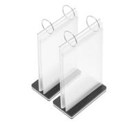 KOMBIUDA 2Pcs Table Sign Stand Iron Frame Flip Desktop Display Holder withstands Long Term Use for Restaurant and Cafe