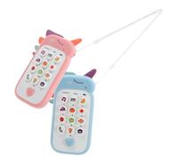 KOMBIUDA 2pcs Telephone Interactive Sensory Learning Phone with Light Multi Sound Effects Educational Teething for Boy Girl for