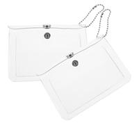 KOMBIUDA 2Pcs Transparent Mini Coin Purse Practical Card Storage Bag Multi Functional Pouch for Keys Earphones Lipsticks Clear Wallet for Items