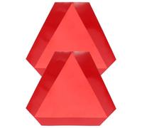 KOMBIUDA 2pcs Triangle Slow Moving Vehicle Signs with Reflective Edges Self-adhesive Backing for Enhanced Road Safety Aluminum Warning Boards for Cars Trucks Trailers