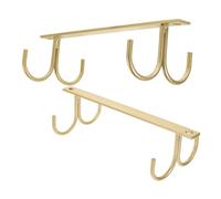 KOMBIUDA 2pcs Under Cabinet Cup Hangers Mug Rack Kitchen Organizer Sturdy Iron Coffee Cup Shelf Hook for Space Saving and Stylish Kitchen Storage