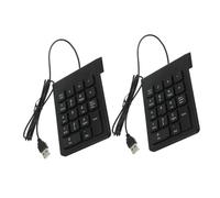 KOMBIUDA 2pcs USB Numeric Keypad Key Mechanical Number Pad Durable Portable Wired Numpad for Laptop Desktop Accounting Office Use