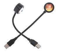 KOMBIUDA 2pcs USB Sunset Projection Lamp with Color Modes High Brightness LED Gradient Night Light for Bedroom Game and Living Ambient Lighting Abs Material
