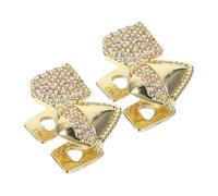 KOMBIUDA 2pcs Vampire Tooth Grills with Shimmering Zirconia Full Stones Mirror Finish Smooth Fit Sharp Fang Design Lightweight Halloween Costume Jewelry for Men and Women