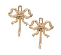 KOMBIUDA 2pcs Vintage Bowknot Wall Hooks Decorative Iron Coat Hangers with Smooth Finish for Bedroom Easy DIY Installation Elegant Retro Bow Design for Stylish Home Organization