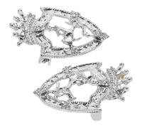 KOMBIUDA 2Pcs Vintage Shield Crown Brooch Pins for Men’S Suit Lapel, Silver Retro Rhinestone Animal Badge, Classic Hat and Coat Accessories