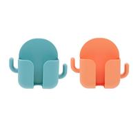 KOMBIUDA 2pcs Wall Mounted Mobile Phone Storage Box with Abs Material, No Marks Removal, Suitable for Shower Use, Bedside Phone Holder for Charging and Remote Controller Storage