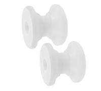KOMBIUDA 2pcs White Nylon Boat Bow Anchor Roller Replacement Wheels for Launching Kayak Accessories with Reduced Rolling Resistance and Smooth Anchor Chain Flow