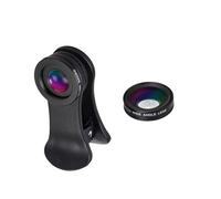 KOMBIUDA 2pcs Wide Angle Macro Lens Kit for Mobile Phones Professional Clip Camera Lens for Enhanced Photography Black