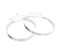 KOMBIUDA 2Pcs Women Wide Metal Waist Belt Silver Waistband for Dresses Party Outfits Versatile Clothing Decor Ladies Chain Accessory