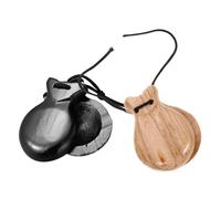 KOMBIUDA 2pcs Wooden Castanets Wood Clappers for for Parties Educational Activities Solid Construction with Captivating Sound Quality Percussion Instrument