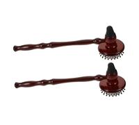 KOMBIUDA 2PCS Wooden Double Head Back Massager Hammer Manual Handheld Tapping Stick for Neck Shoulder Leg Muscle Relief Portable Non-Electric Massage Tool for Home Office Travel