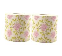 KOMBIUDA 2rolls Regina Bamboo Floral Paper Tissue Soft Gentle Toilet Tissue Bulk Pack for Daily Use