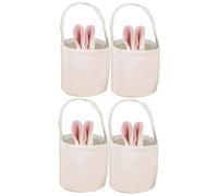 KOMBIUDA 2sets Bunny Ear Treat Bags with Handles Present Bags for Lightweight for Candy Treats and Party Favors for Celebrations 2pcs*2