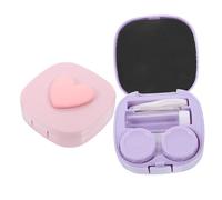 KOMBIUDA 2sets Cute Case Double Lens Box for Women Compact and Portable Case for Eye Contacts Storage