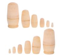 KOMBIUDA 2sets Hand-painted Wooden Nesting Dolls DIY Blank Russian Dolls Unpainted Matryoshka for Boys and Girls Christmas Crafts and Birthday Painting Activities