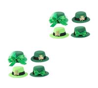 KOMBIUDA 2sets St Patrick's Day Mini Hat Hair Clips Green Shamrock Party Hairpins Headdress Accessories for Women Holiday Festive Decoration 4pcs*2