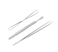 KOMBIUDA 3 Pcs Stainless Steel Pet Hair Cleaning Tweezers for Cats and Dogs Includes Pointed Wide Tip Tweezers and Shovel Rust-resistant with Anti-skid Ergonomic Handles for Precise Flea