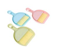 KOMBIUDA 3 Sets Mini Clean Broom and Dustpan for Small Animal Cage Cleaning Kit with Portable Brushes for Hamsters Gerbils Mice and Parrots Space-saving Design