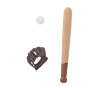 KOMBIUDA 3 Sets Miniature Baseball Bat for Dollhouse Mini Sports Collectible with Bat Glove and Ball Intricately Designed Dollhouse Accessories for Crafting Educational Play and Decorative