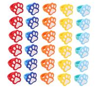 KOMBIUDA 30pcs Cat's Paw Ring Plastic Paw Print Jewelry for Girls Boys and Girls Party Favors Birthday Party Supplies