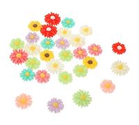 KOMBIUDA 30pcs Resin Daisy Flower Charms DIY Phone Case Decorations Wear Resistant Craft Embellishments for Headbands Jewelry Scrapbooking and Home Decor