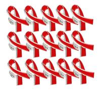 KOMBIUDA 30pcs Zinc Alloy Red Ribbon Breastpin Pins for Charity Events Fundraisers Awareness Campaigns Lightweight Brooch Badges for Collars Skirts