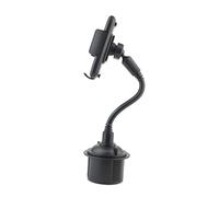 KOMBIUDA 360Degree Adjustable Mount Cup Holder for Mobile Phones Automobile Water Cup Phone Stand Cradle Kit Black