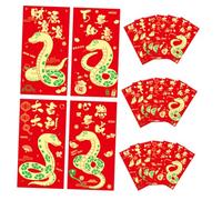 KOMBIUDA 36pcs Chinese Year Red Envelopes Snake Year Money Packets with Gold Foil Patterns Traditional Lucky Hong Bao for Lunar Festival and Wedding Celebrations