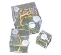 KOMBIUDA 3pcs Acrylic Spider Breeding Box Transparent Reptile Feeding Enclosure with Ventilated Sides for Jumping Spiders Insects Beetles and Small Bugs