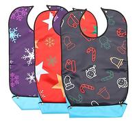 KOMBIUDA 3pcs Adult Bib Bibs for Adults Senior Eating s Elderly Towel Eating Neck to Leg Senior Man Christmas Pattern Lovely Tree Pattern Costumes Pu