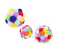 KOMBIUDA 3pcs Cat Ball Colorful Elastic Playthings for Cats Pet Supplies Interactive Chewing and Grabbing Balls for Indoor Entertainment and Loneliness Relief