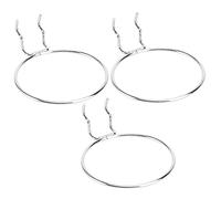 KOMBIUDA 3Pcs Cup Holder Hooks for Pegboard Space Saving Round Metal Display Rack Organizers Practical Silver Wall Mounted Storage for Home Mall Restaurant Office