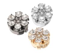 KOMBIUDA 3pcs Floral Cufflinks for Women Multipurpose Alloy Decorative Buttons Pins with Secure Fastening Vintage Style in Gold Silver and Gunmetal for Shirts Jackets
