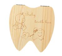 KOMBIUDA 3pcs for Boy Girl First Tooth Save Box Tooth Organizer Wood