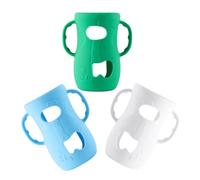 KOMBIUDA 3pcs Glass Bottle Silicone Handle Cover for Boy Girl Feeding Essentials Nursery Bottle Covers Silicone Sleeve Handle for Breastfed Boy Girl