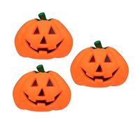 KOMBIUDA 3Pcs Halloween Pumpkin Dog Sound Plastic Squeaky Balls for Interactive Chew Play Training and Boredom Relief Pet Supplies