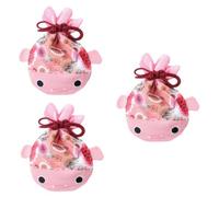 KOMBIUDA 3pcs Japanese Style Candy Pouch Small Drawstring Bag Brocade Pattern Goldfish Design Ideal for Wedding Parties