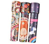 KOMBIUDA 3PCS Kaleidoscope Fun Science Experiment Plaything for Early Education Cartoon Printed Design Birthday Creative Learning Style